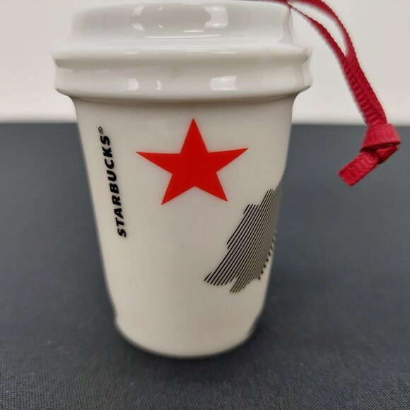 Starbucks California Holiday 2015 Ceramic Ornament Cup Collectible Christmas Red - Picture 3 of 4